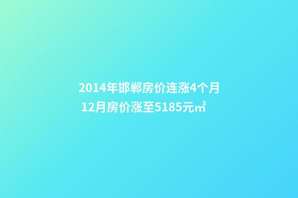 2014年邯郸房价连涨4个月 12月房价涨至5185元/㎡